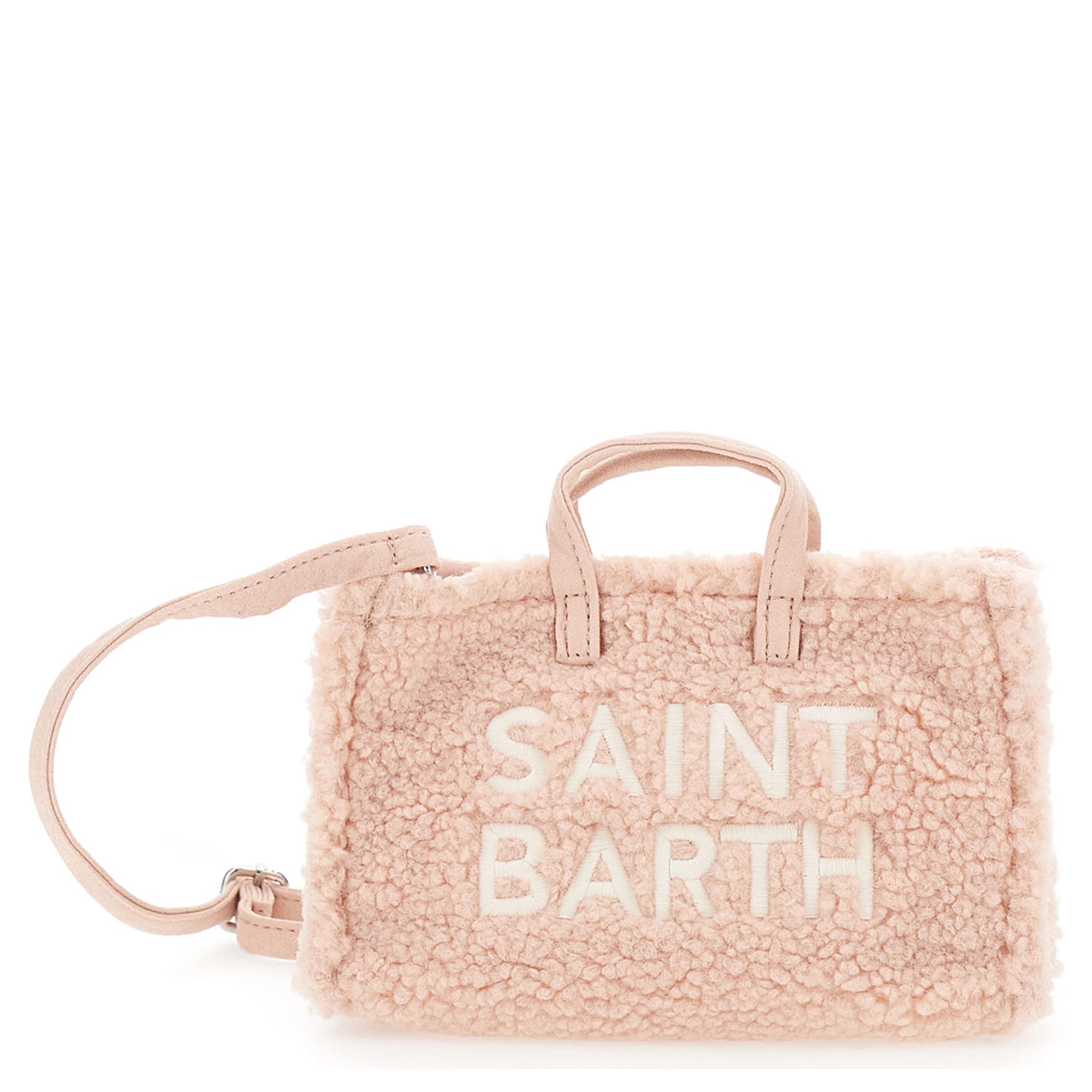 Borsa a tracolla PHONE BAG TEDDY con effetto teddy in Tessuto Tecnico rosa per bambina