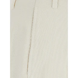 Beige pants with cuffed hem in cotton blend for men