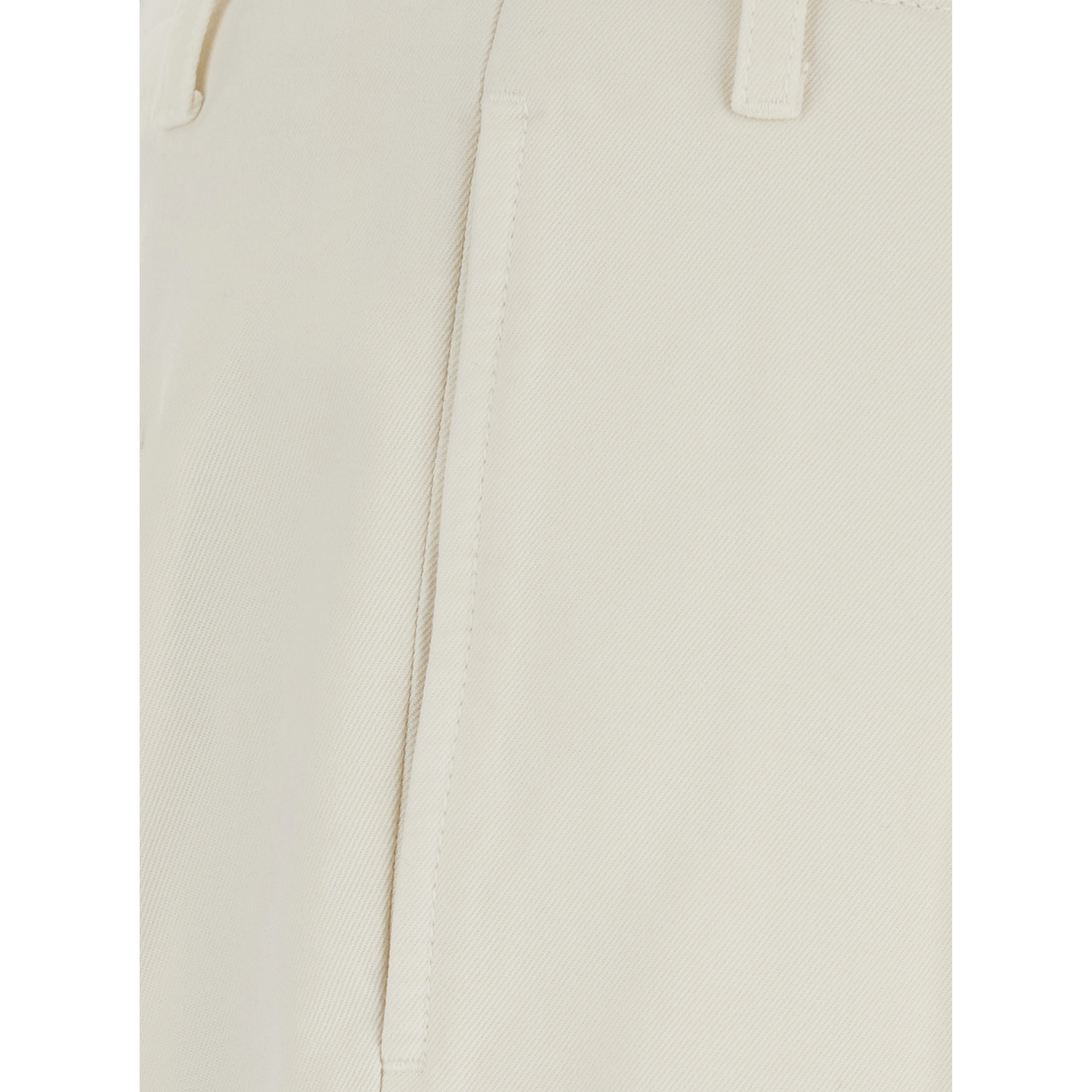 Beige pants with cuffed hem in cotton blend for men