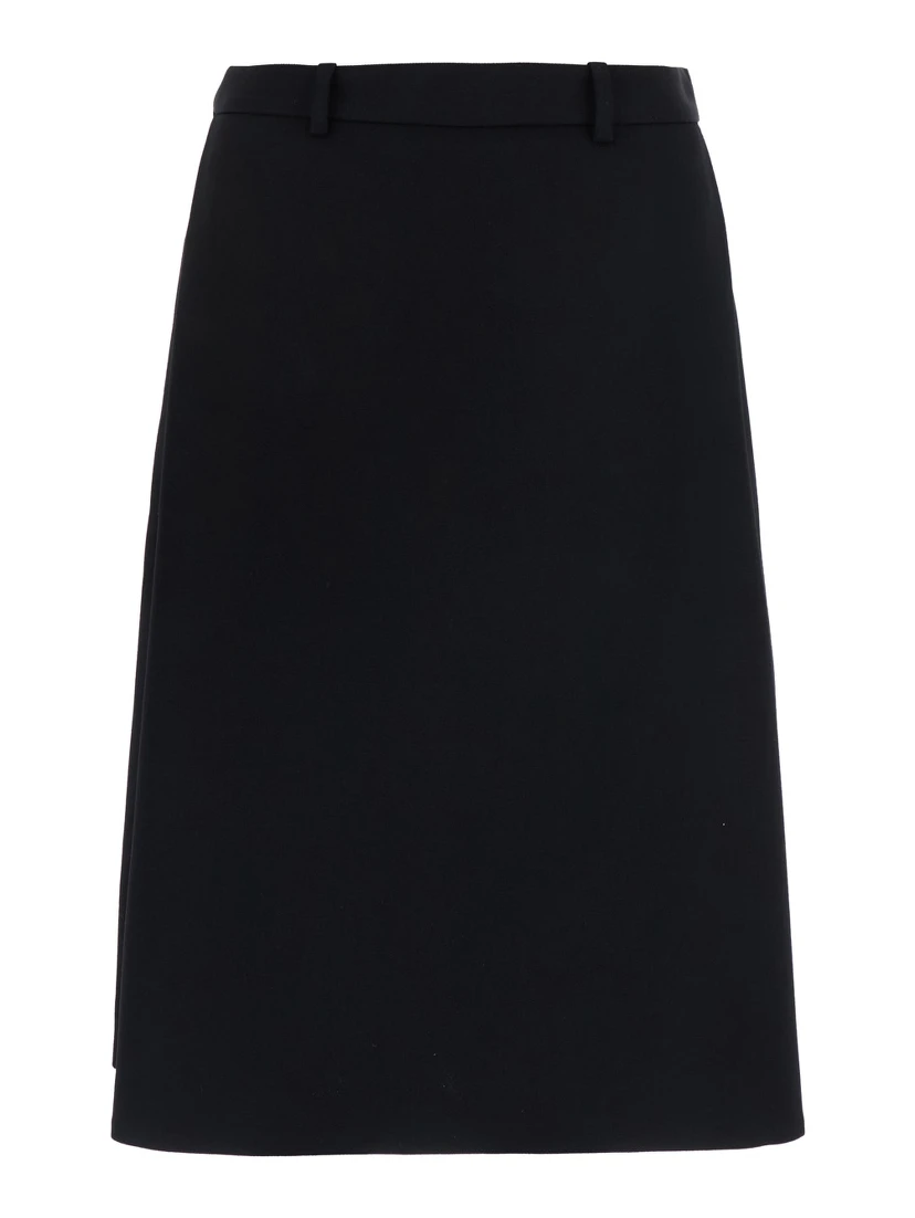 FOLDED MIDI SKORT IN STARCY WOOL TWILL