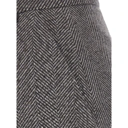 Svevia Grey Skirt with herringbone motif in wool blend for women