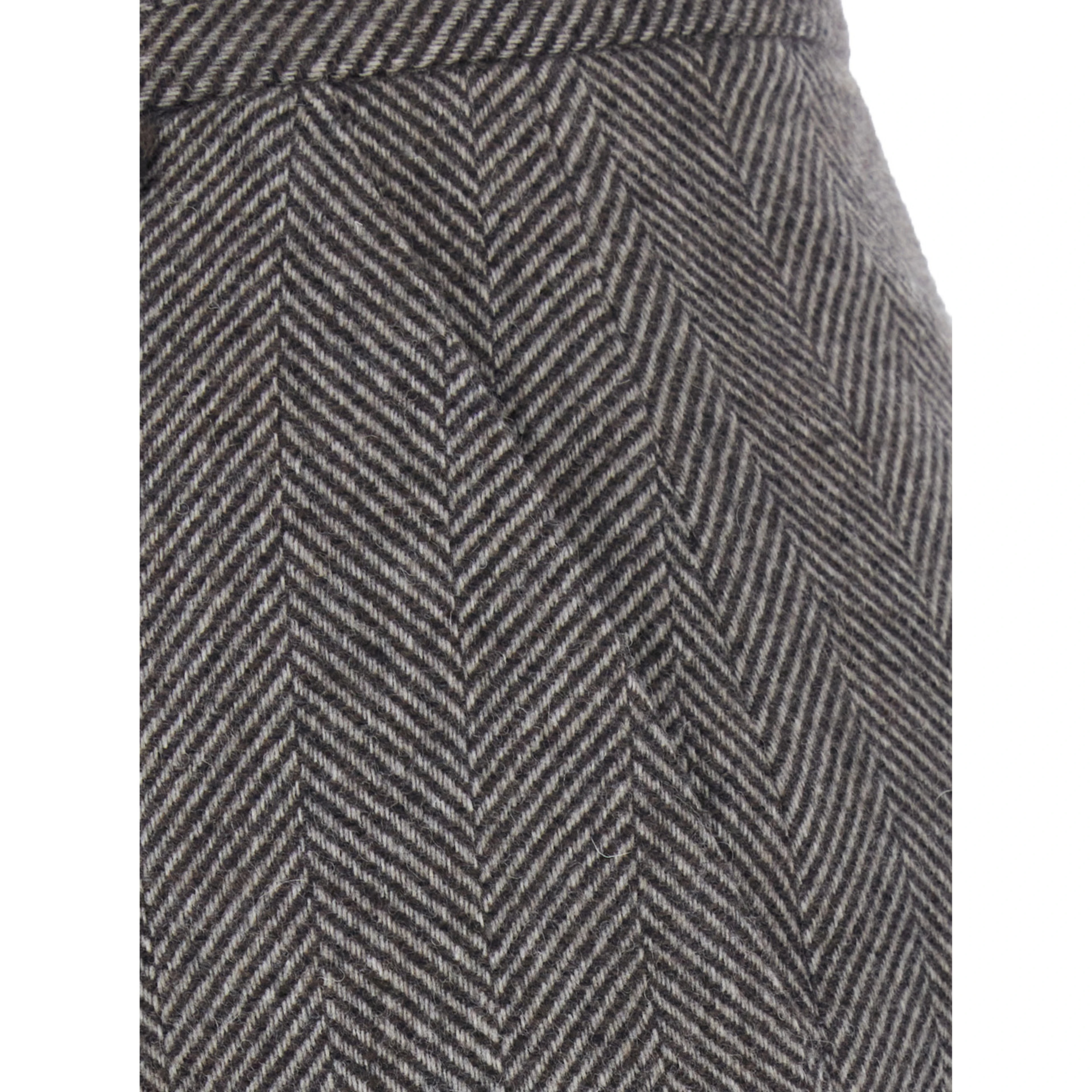 Svevia Grey Skirt with herringbone motif in wool blend for women