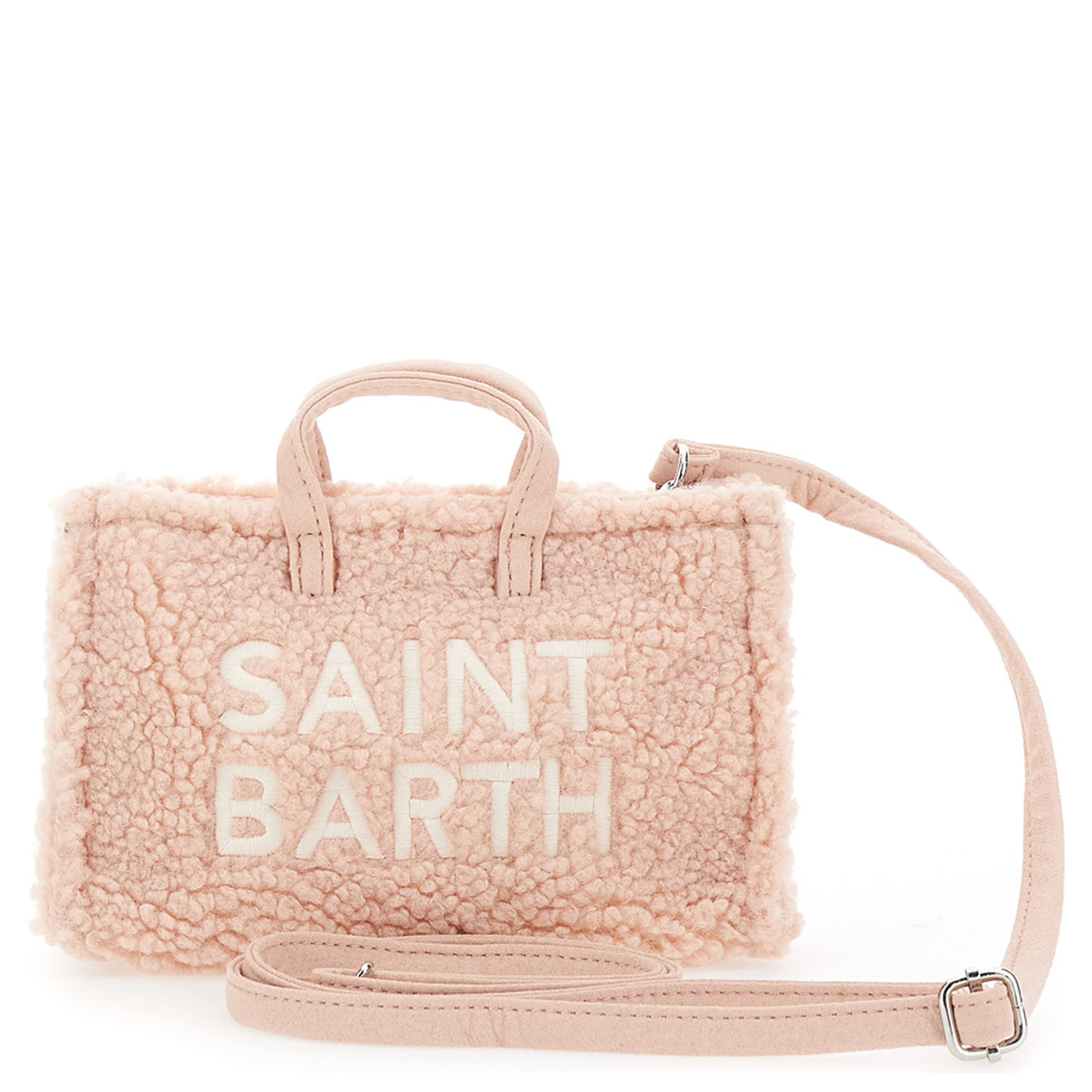 Borsa a tracolla PHONE BAG TEDDY con effetto teddy in Tessuto Tecnico rosa per bambina