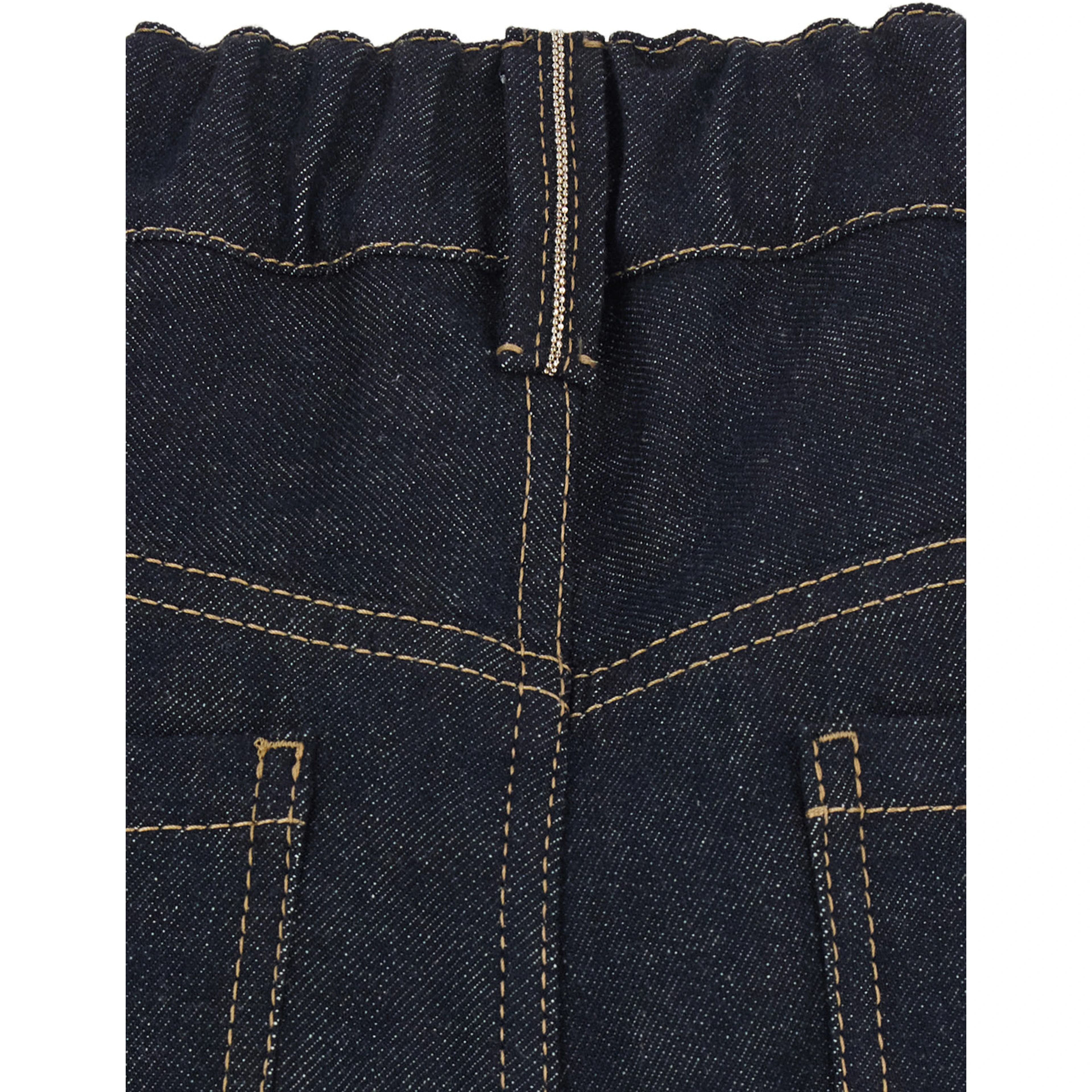 Blue Wide Leg Jeans with Monile on the Back in Denim for Women