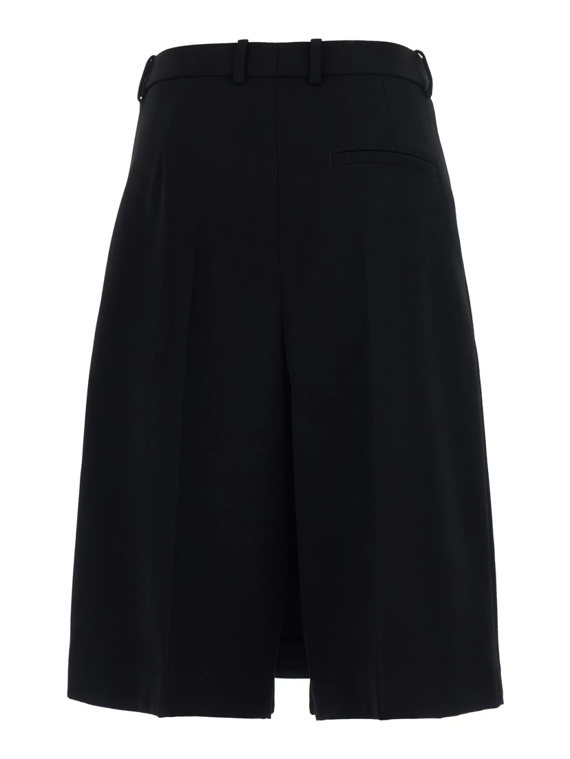 FOLDED MIDI SKORT IN STARCY WOOL TWILL