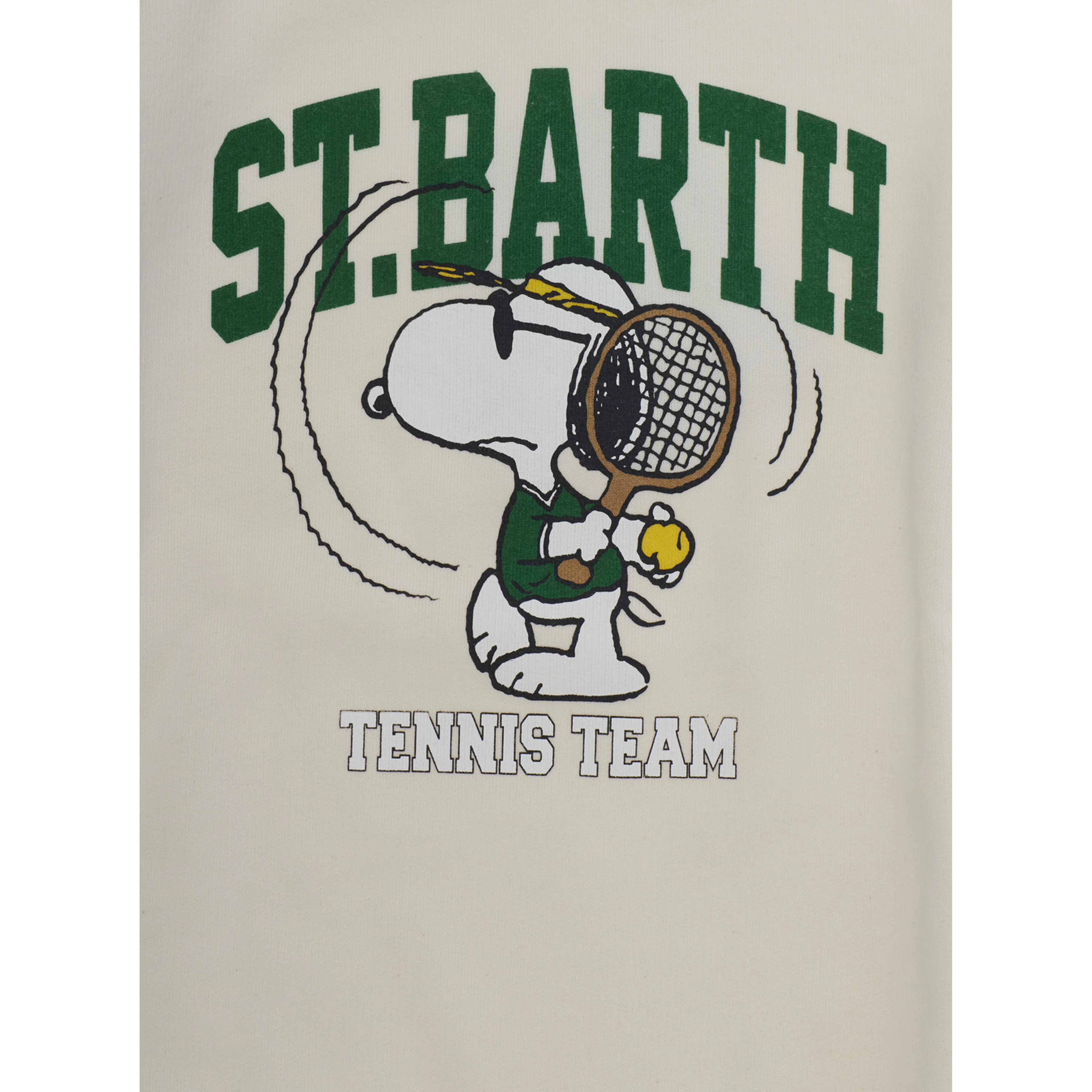 Crewneck sweatshirt with Snoopy Tennis in cotton and polyester, white for boy