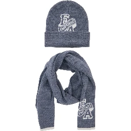 Knitted set with knitting workmanship in grey fabric for Boy