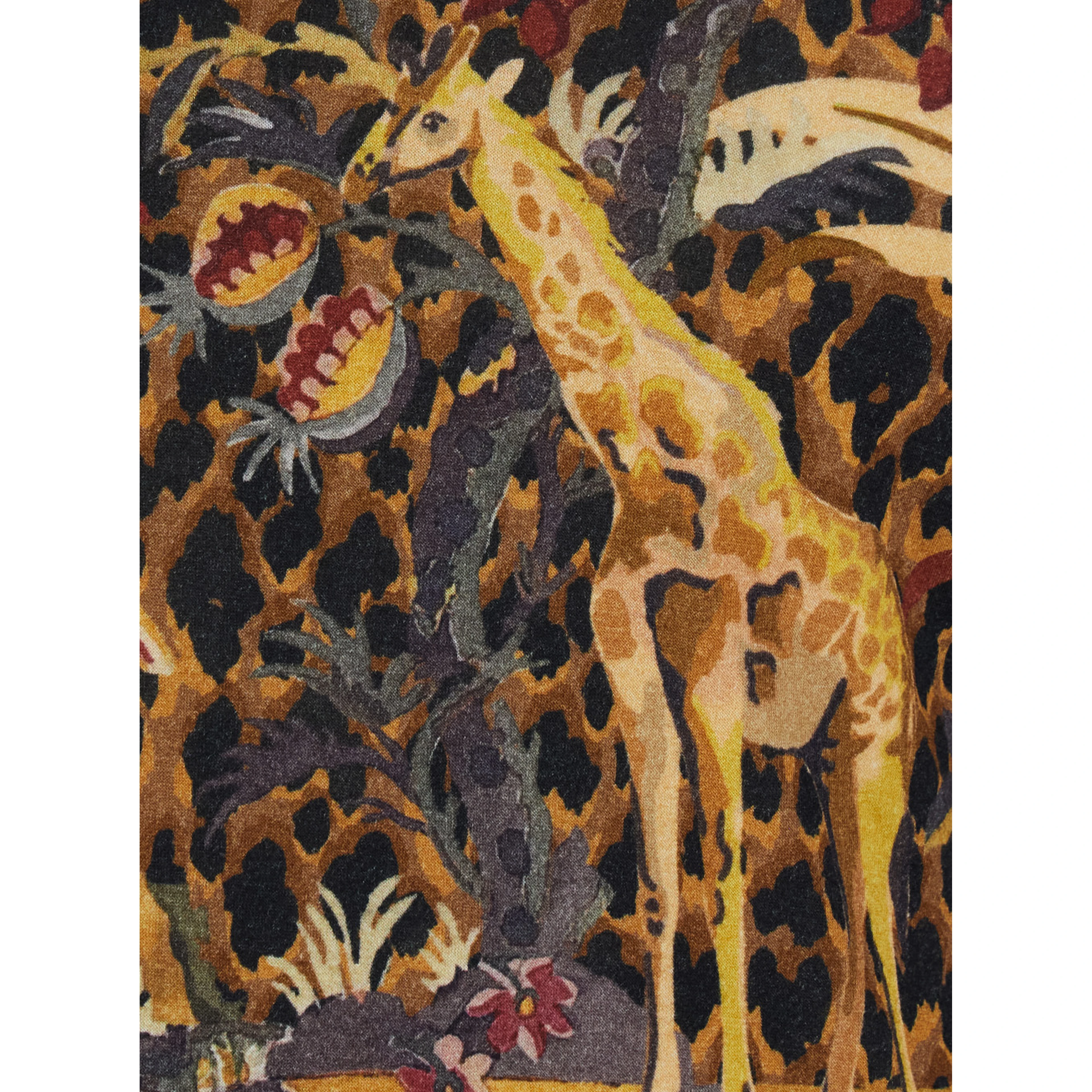 Brown High-neck sweater with animal motif all-over in wool blend women