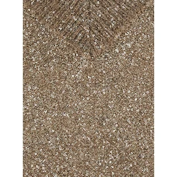 Beige V-Neck Sweater with knit design in blend wool for women