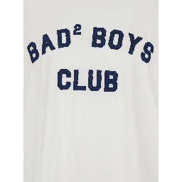 White Crew Neck T-Shirt with Logo Print on the Front in Cotton for Men