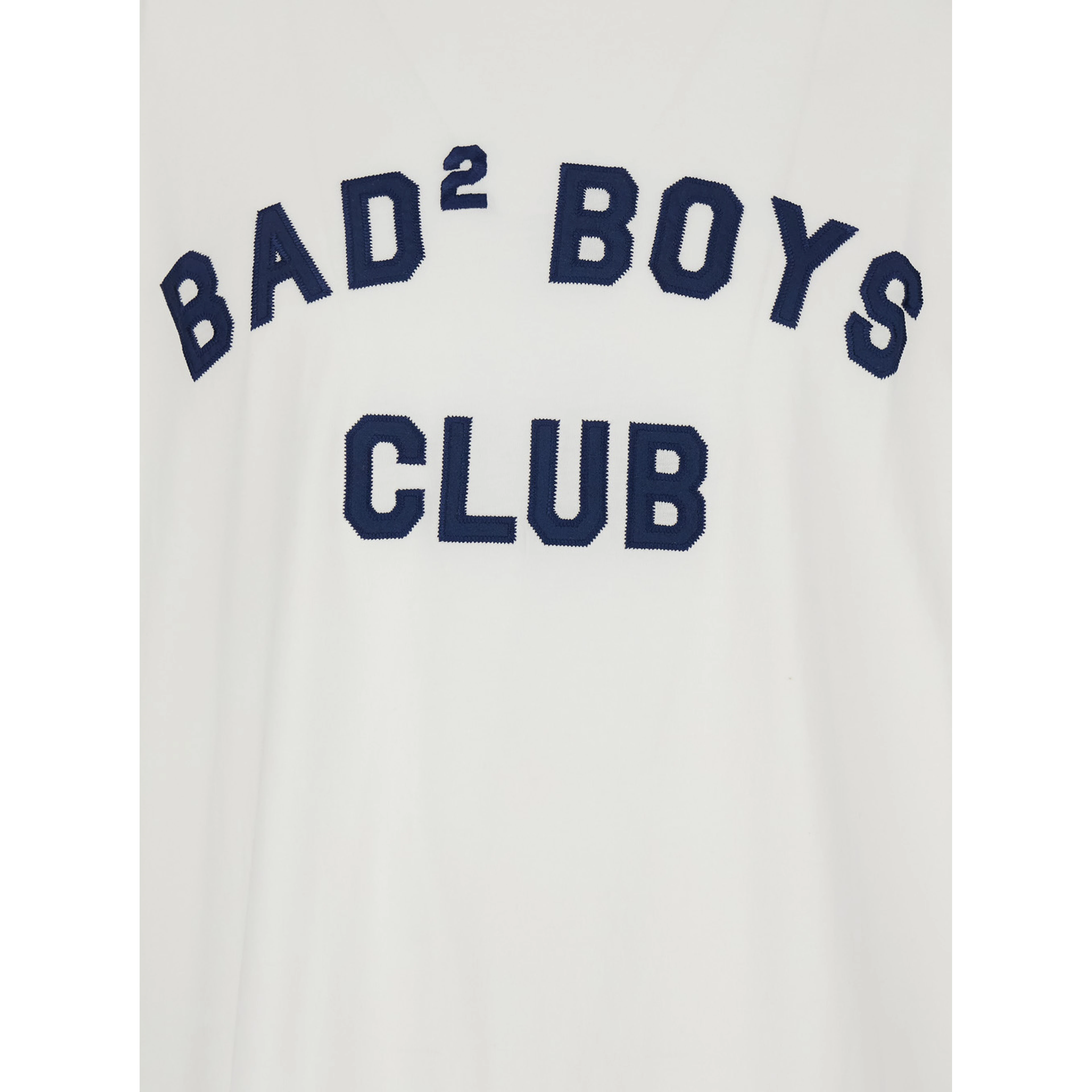 White Crew Neck T-Shirt with Logo Print on the Front in Cotton for Men