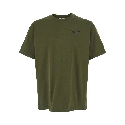 Green T-Shirt with Logo on Front and Back for Men