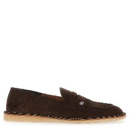 Brown Florio Loafers with DG Logo Detail on the Side in Suede for Men