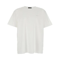 T-Shirt SELO LOGO METALLO White with Metallic Logo on the Front in Cotton for Men