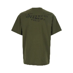 Green T-Shirt with Logo on Front and Back for Men