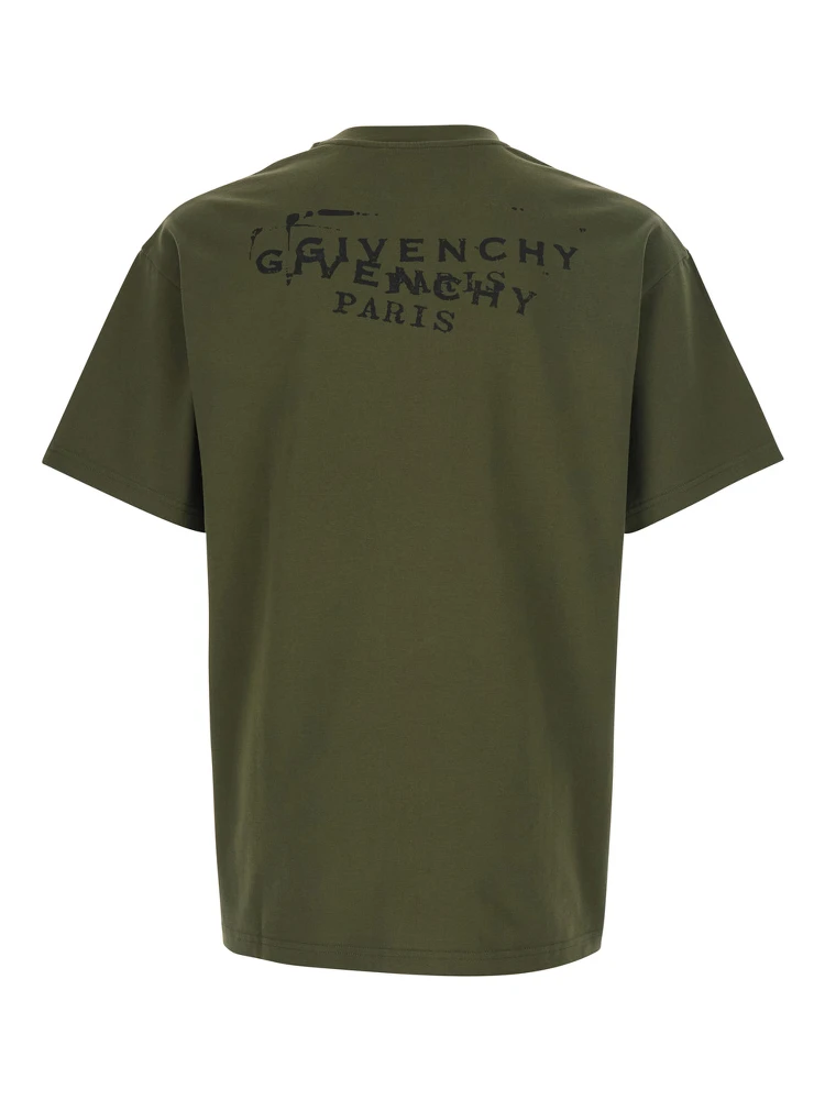 Green T-Shirt with Logo on Front and Back for Men alternative
