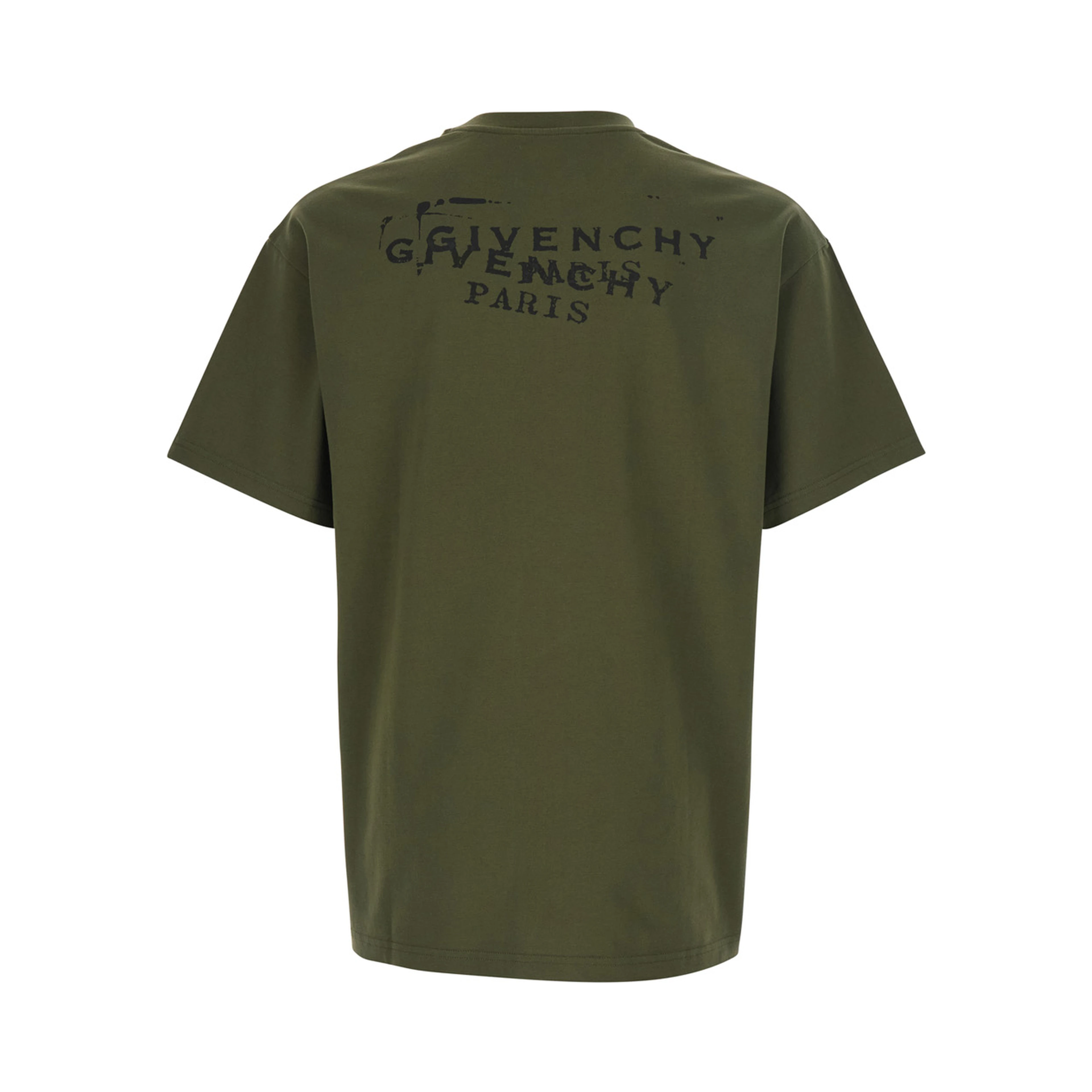 Green T-Shirt with Logo on Front and Back for Men