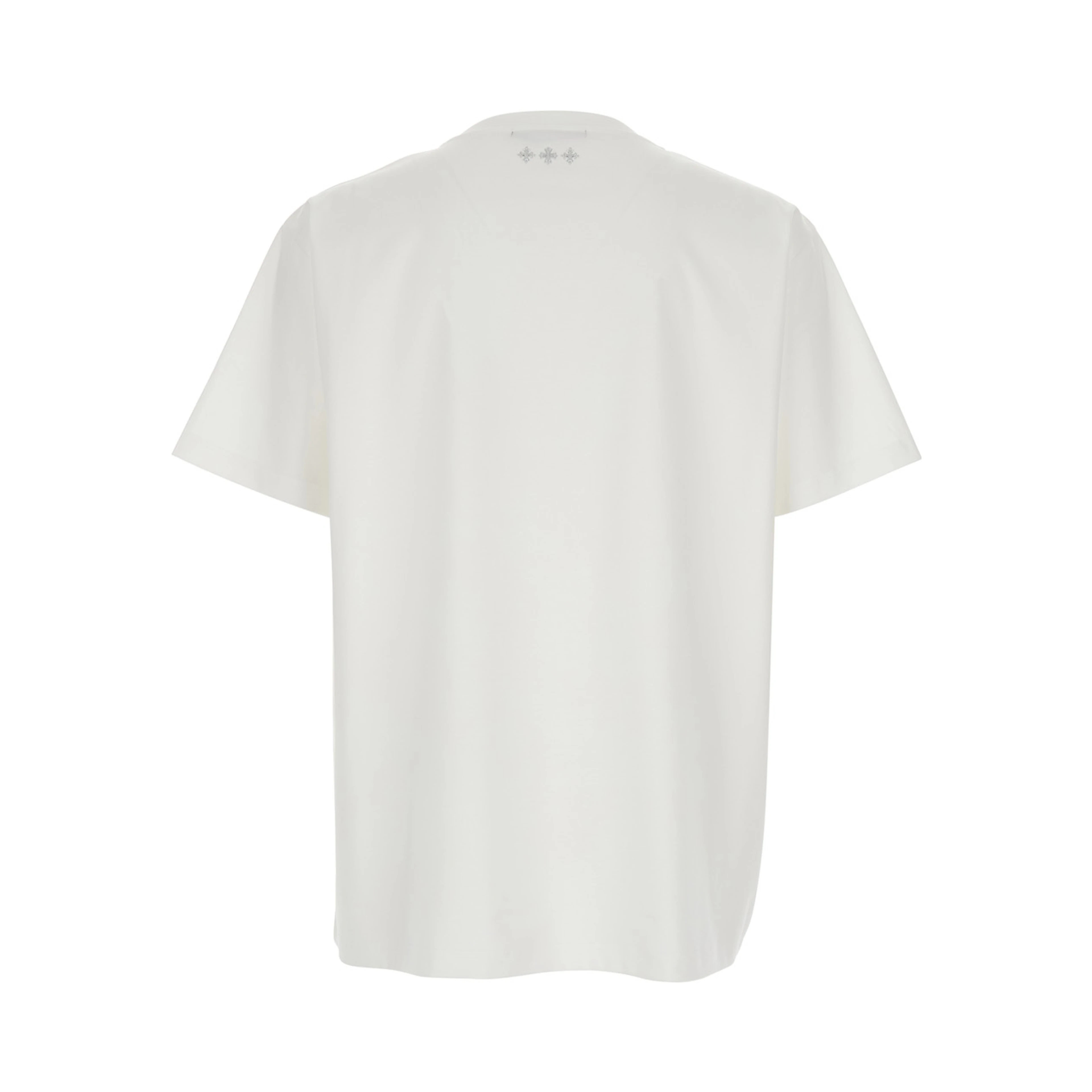 T-Shirt SELO LOGO METALLO White with Metallic Logo on the Front in Cotton for Men