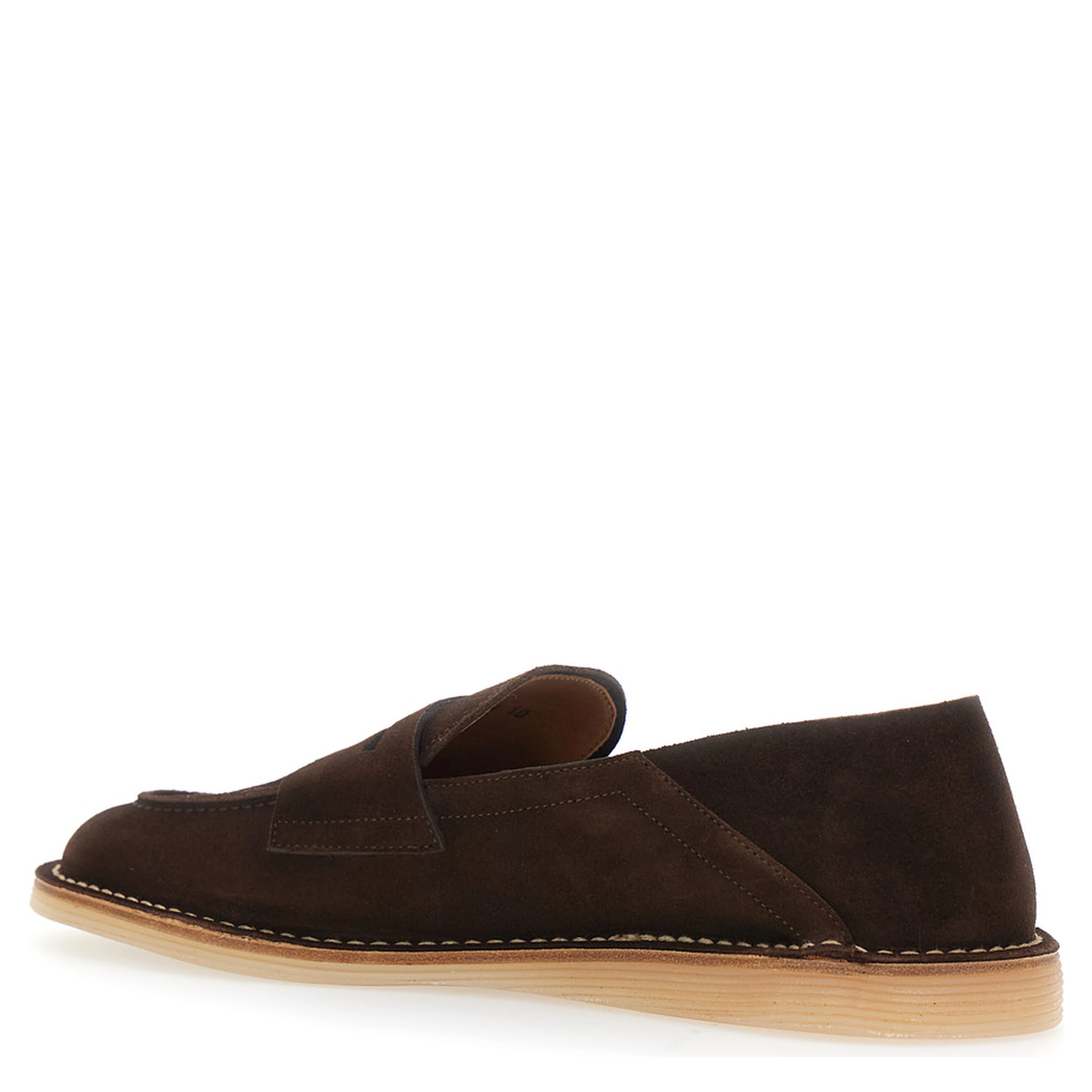 Brown Florio Loafers with DG Logo Detail on the Side in Suede for Men