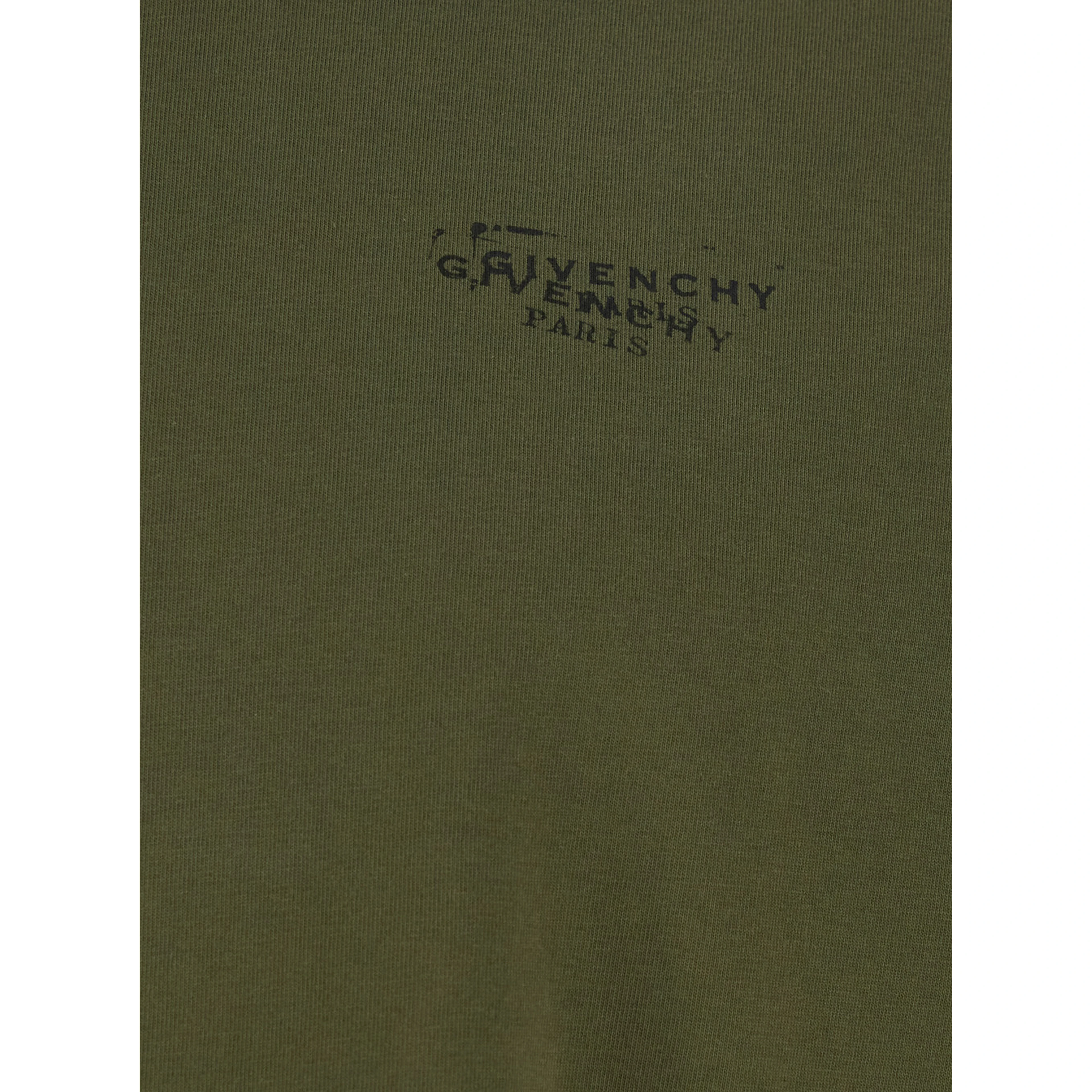 Green T-Shirt with Logo on Front and Back for Men