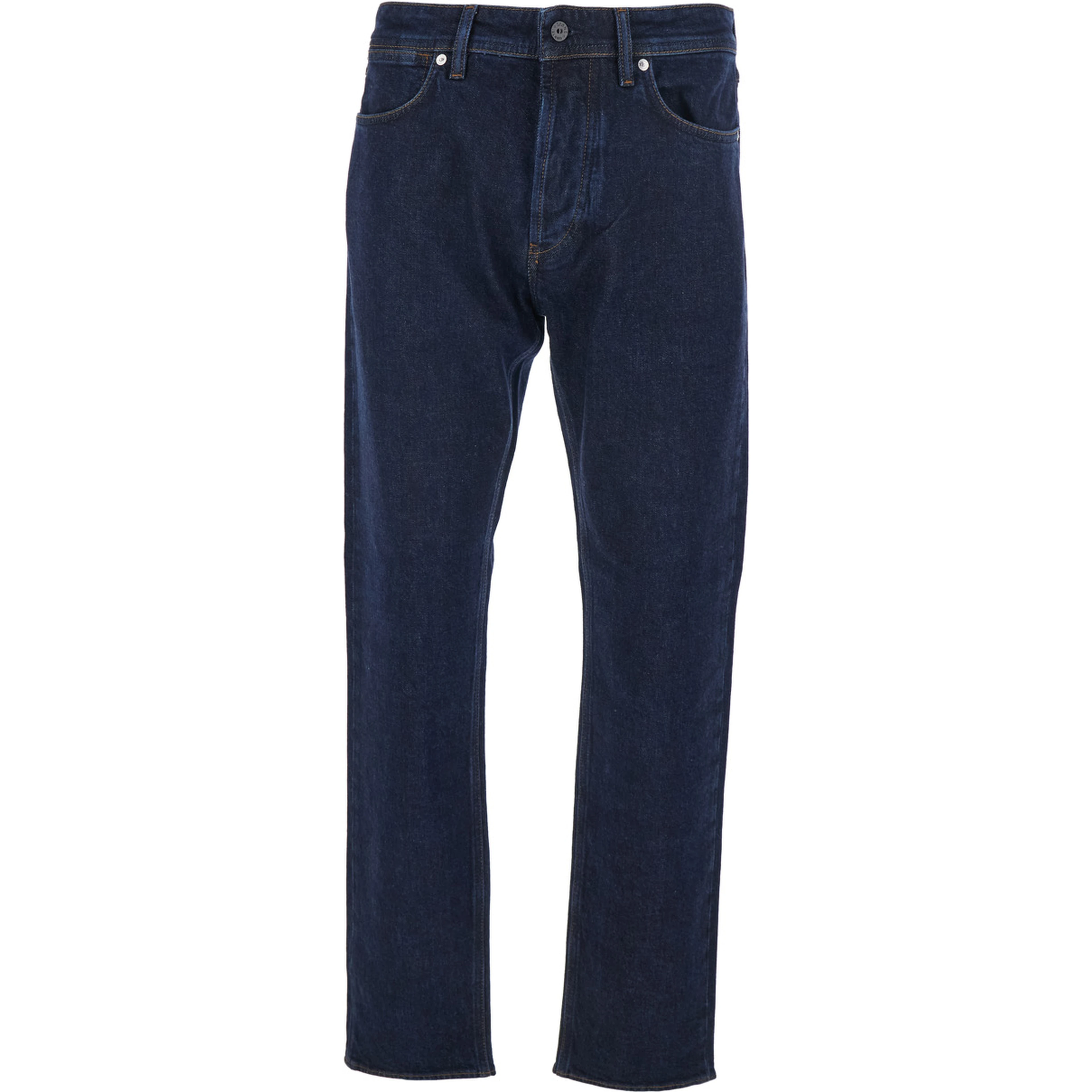 Blue Jeans with Logo Patch on the Back and Belt Loops in Stretch Denim for Men