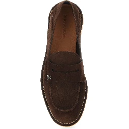 Brown Florio Loafers with DG Logo Detail on the Side in Suede for Men