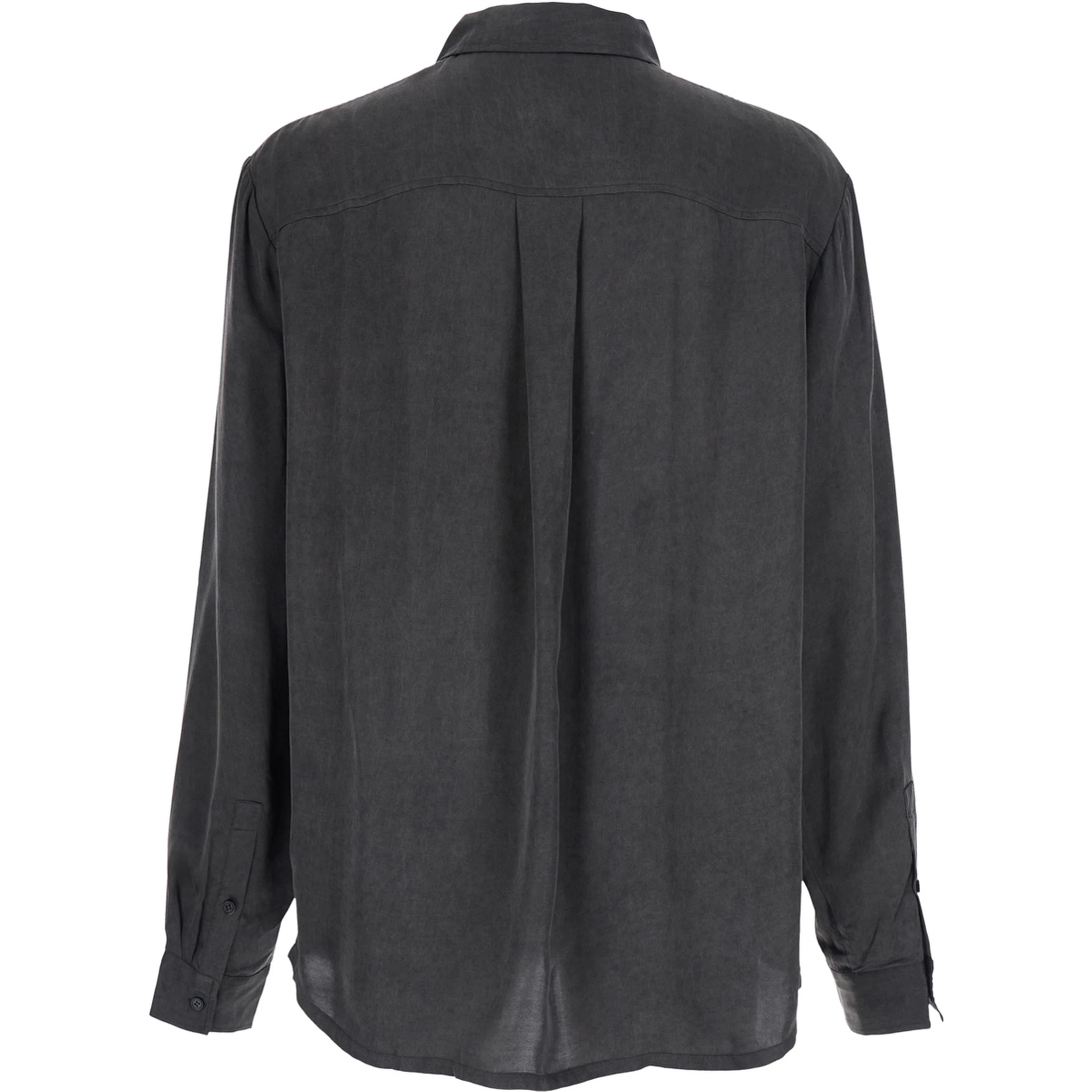 Shirt PETE Black with Classic Collar and Front Closure in Tech Fabric Men
