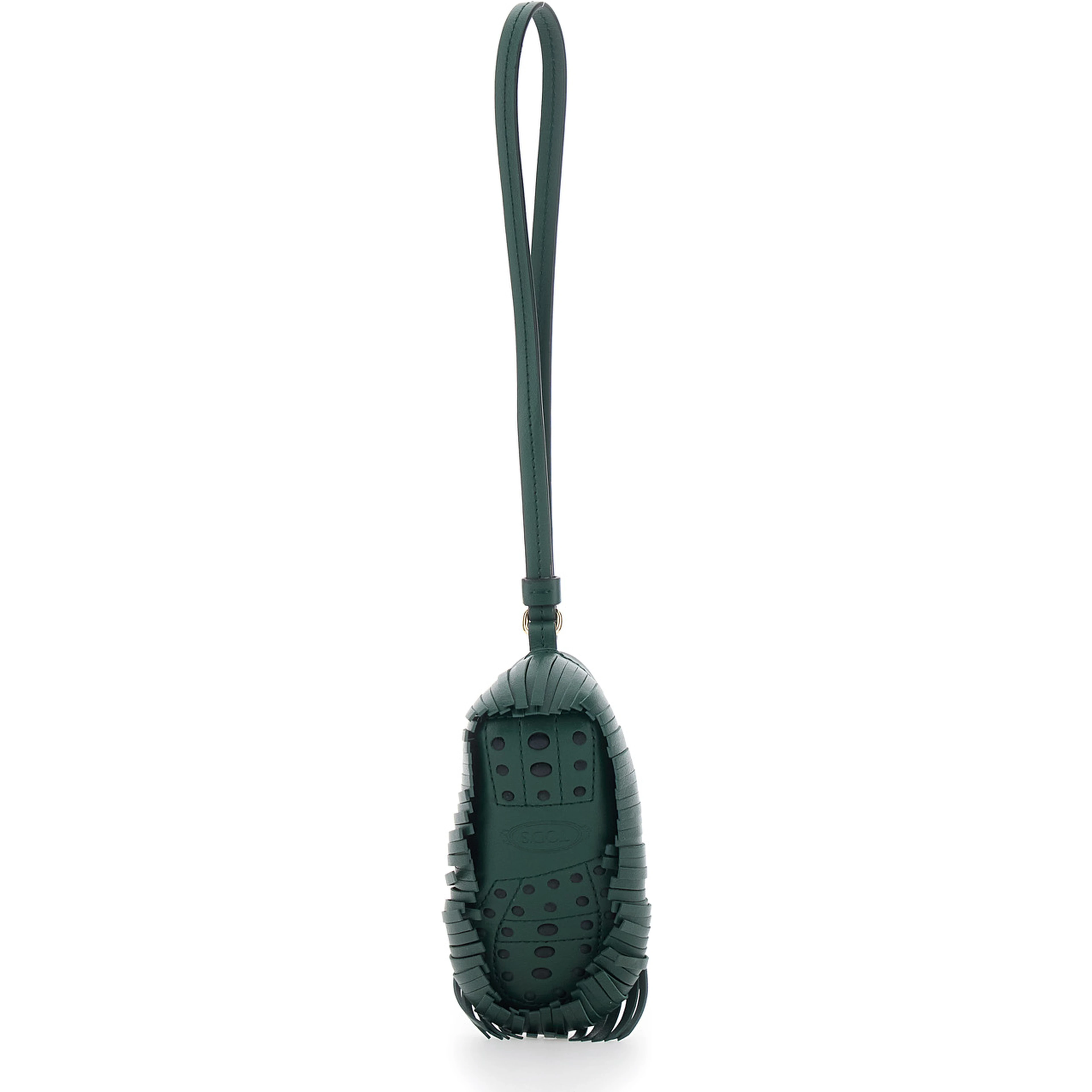 Fringe Pendant with Leather Wrist Strap in Green for Women