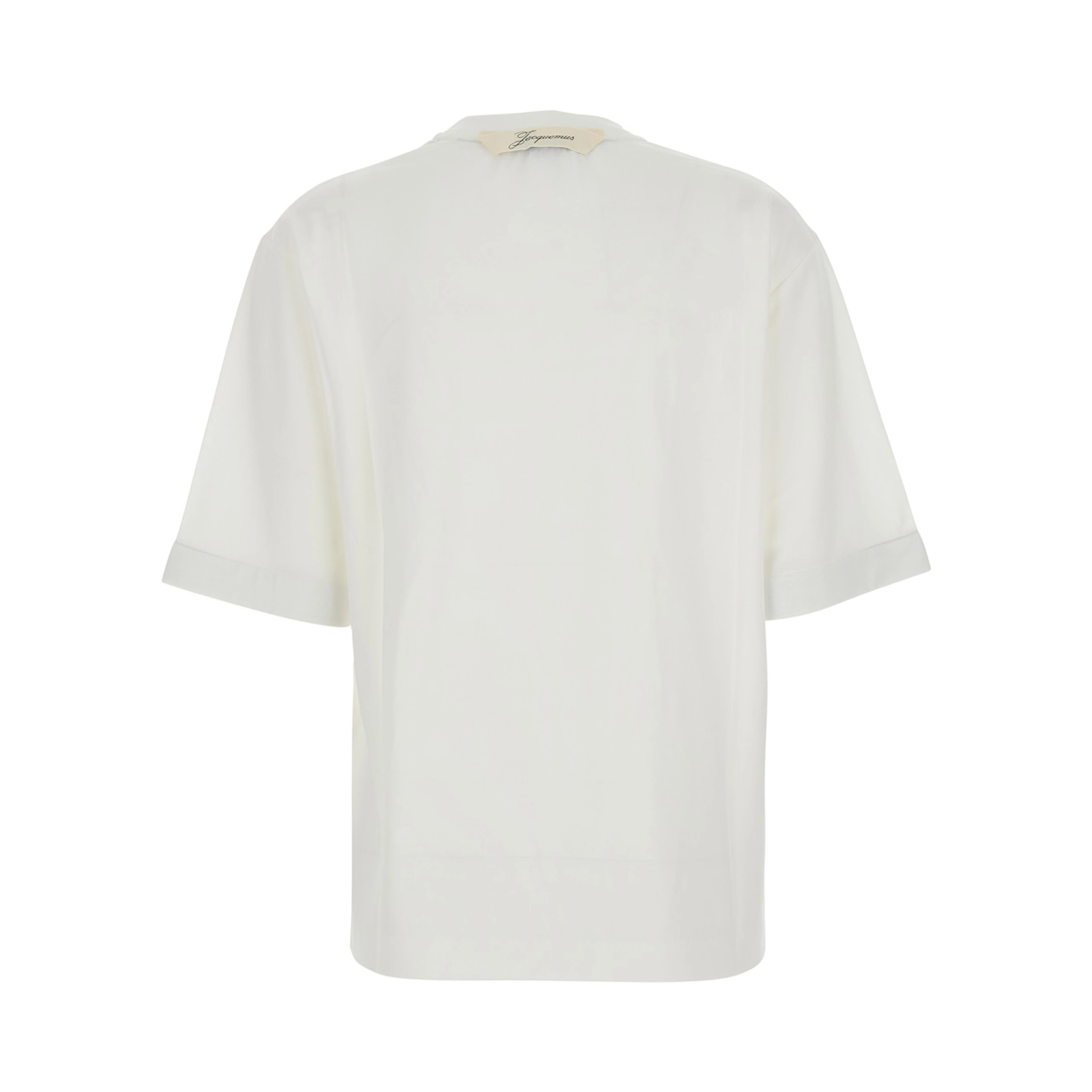 LE TSHIRT VENTADOU White Crew neck T-shirt with gros grain logo on the back in fabric for women