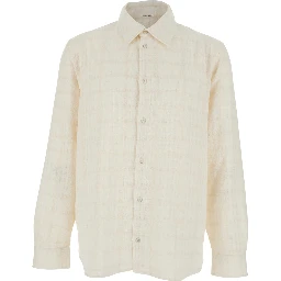 ADRIEL White Shirt with Classic Collar and Long Sleeves in Cotton Blend Men