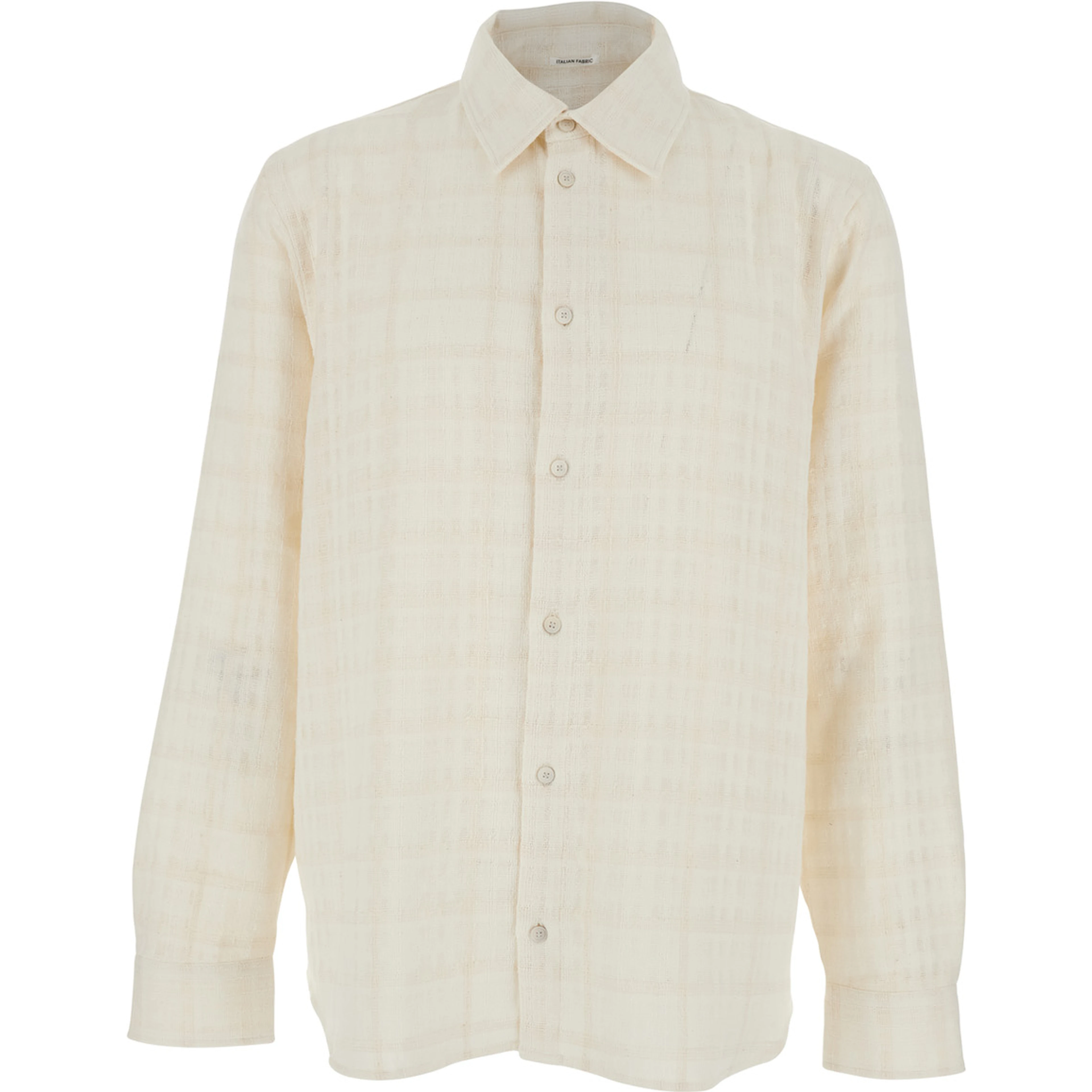 ADRIEL White Shirt with Classic Collar and Long Sleeves in Cotton Blend Men