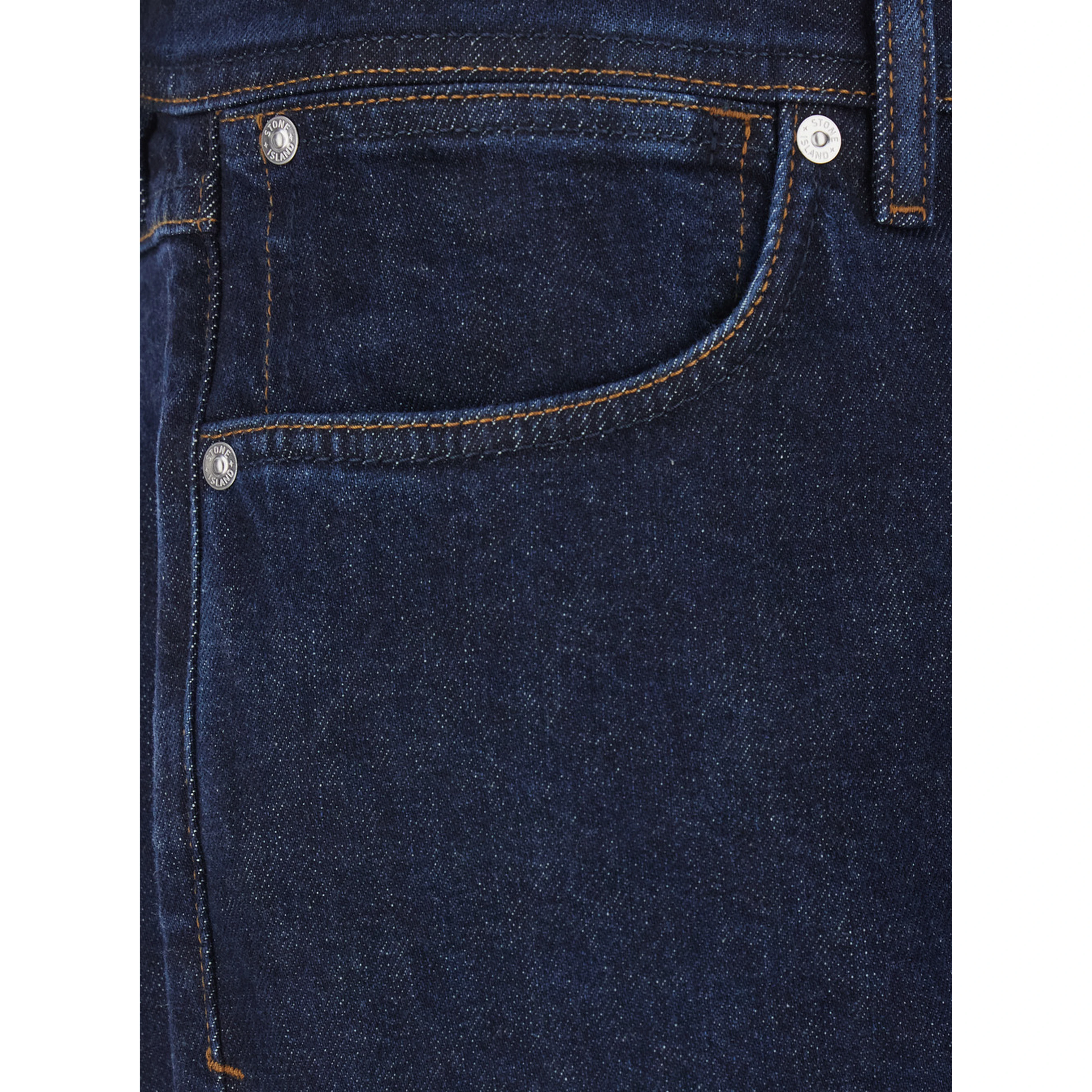 Blue Jeans with Logo Patch on the Back and Belt Loops in Stretch Denim for Men