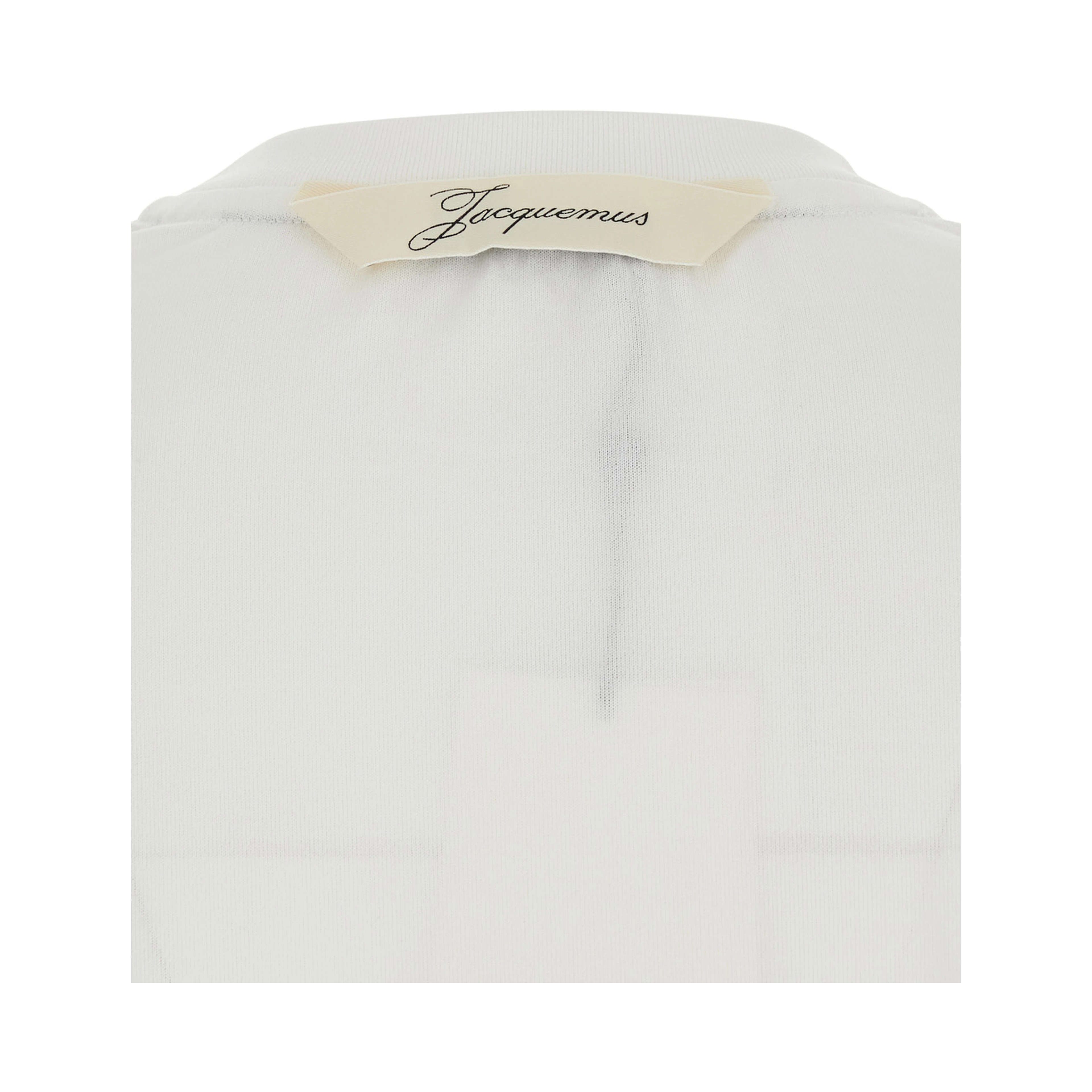 LE TSHIRT VENTADOU White Crew neck T-shirt with gros grain logo on the back in fabric for women