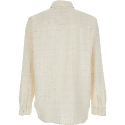 ADRIEL White Shirt with Classic Collar and Long Sleeves in Cotton Blend Men