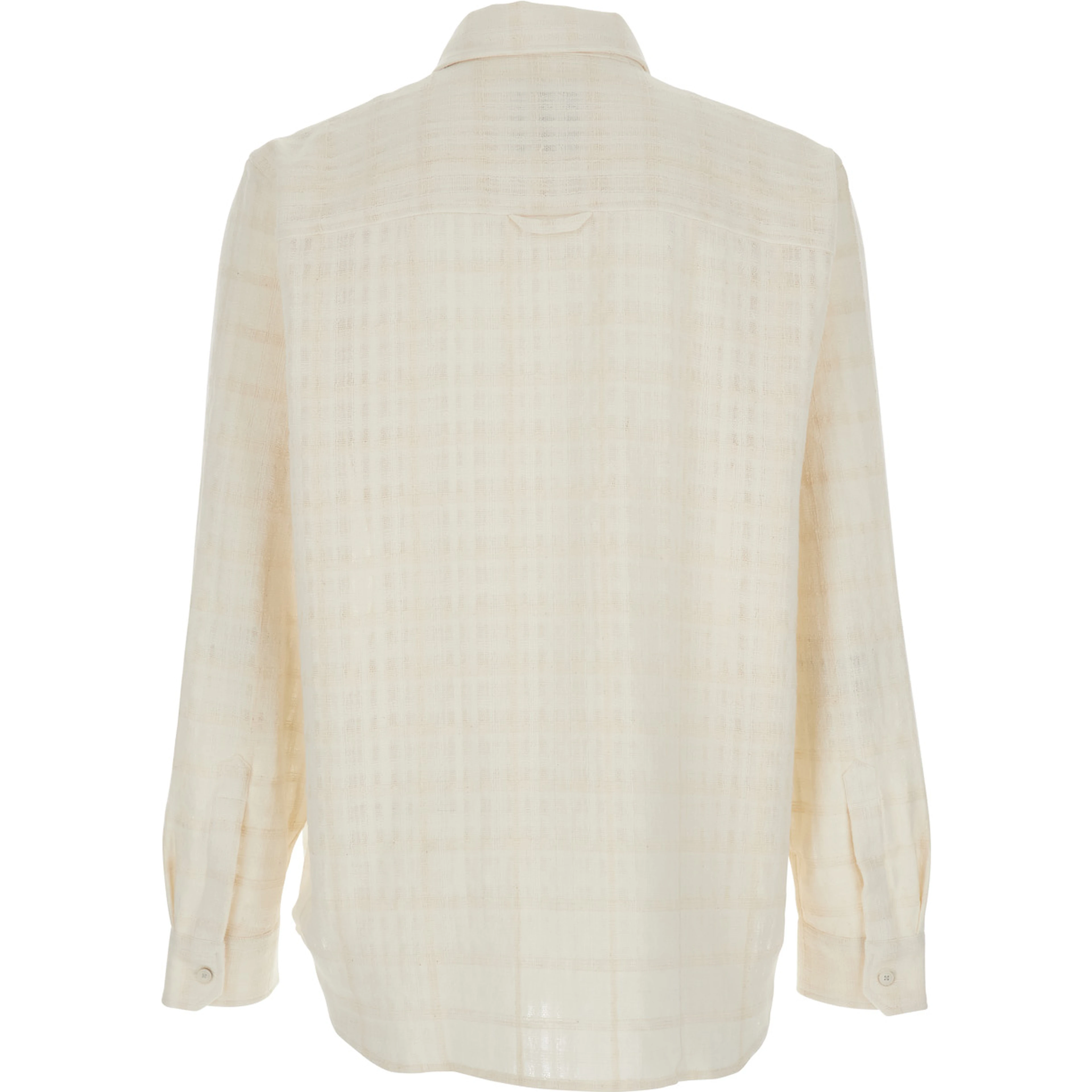ADRIEL White Shirt with Classic Collar and Long Sleeves in Cotton Blend Men