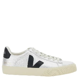 Sneaker Campo with Contrast Heel with Lettering Logo and Logo Patch on the Side in Metallic Leather Unisex