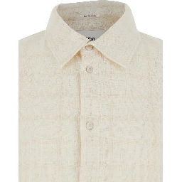 ADRIEL White Shirt with Classic Collar and Long Sleeves in Cotton Blend Men
