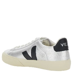 Sneaker Campo with Contrast Heel with Lettering Logo and Logo Patch on the Side in Metallic Leather Unisex