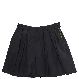 Blue Shorts with Off-Center Closure and Logo Patch on the Back in Tech Fabric for Girls