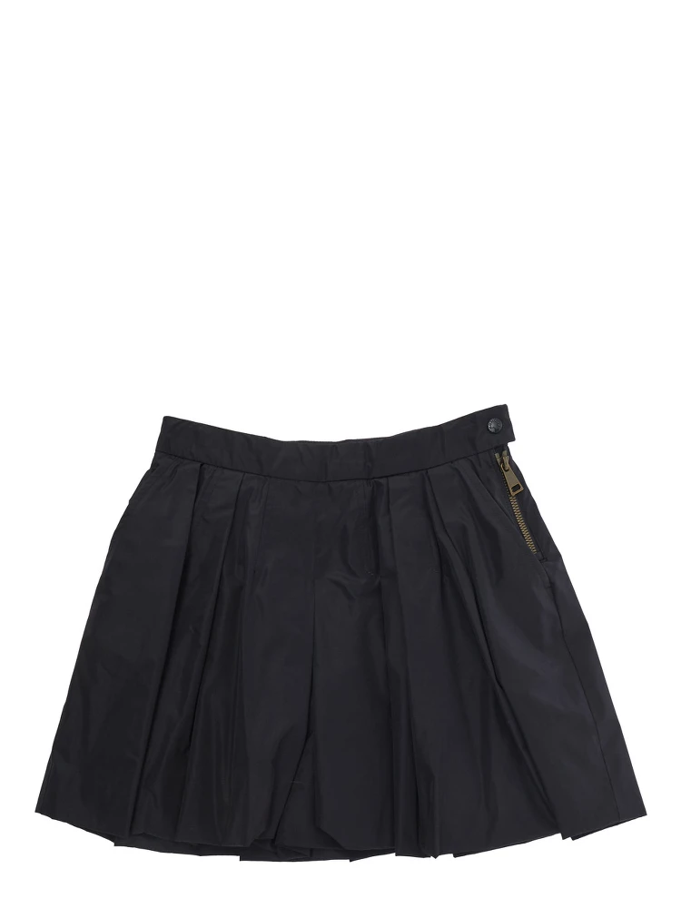 Blue Shorts with Off-Center Closure and Logo Patch on the Back in Tech Fabric for Girls