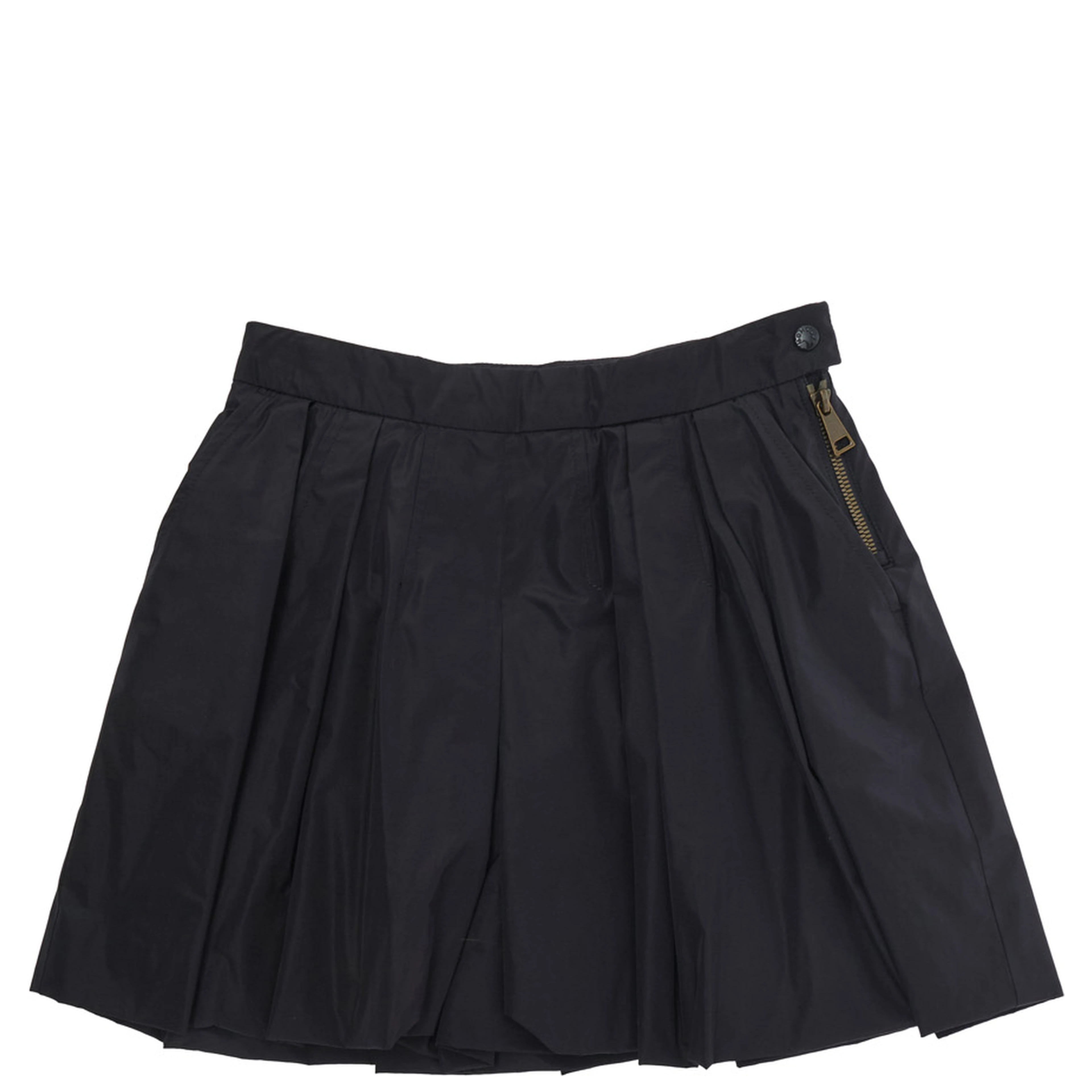 Blue Shorts with Off-Center Closure and Logo Patch on the Back in Tech Fabric for Girls