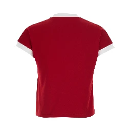 TSHIRT - Red - Logo Print T-Shirt on the Front - Cotton - Men