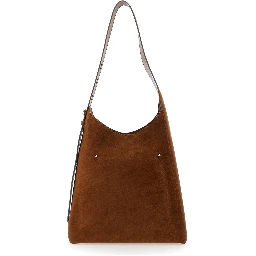 Shoulder Bag Romy with Adjustable Suede Strap Brown Women