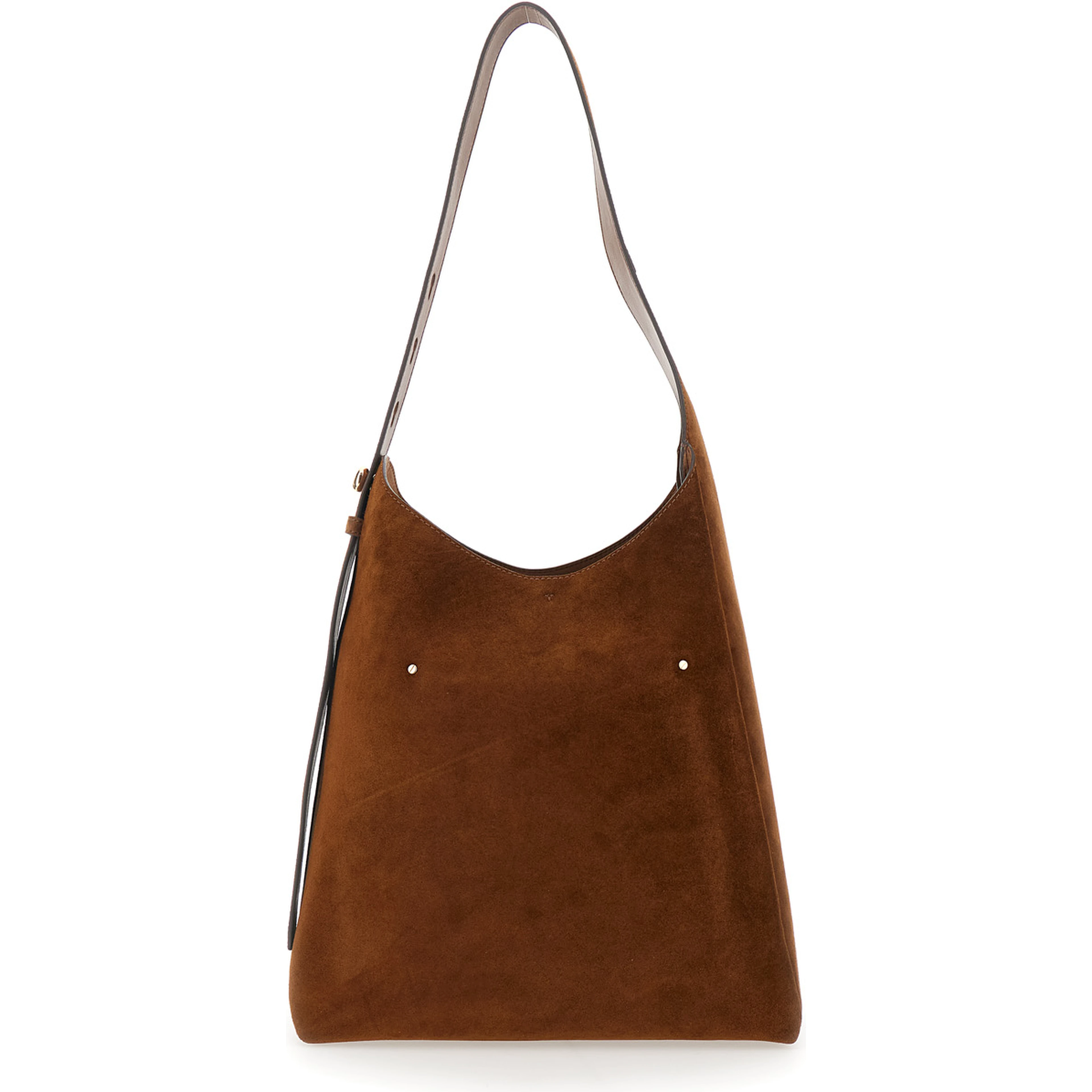Shoulder Bag Romy with Adjustable Suede Strap Brown Women