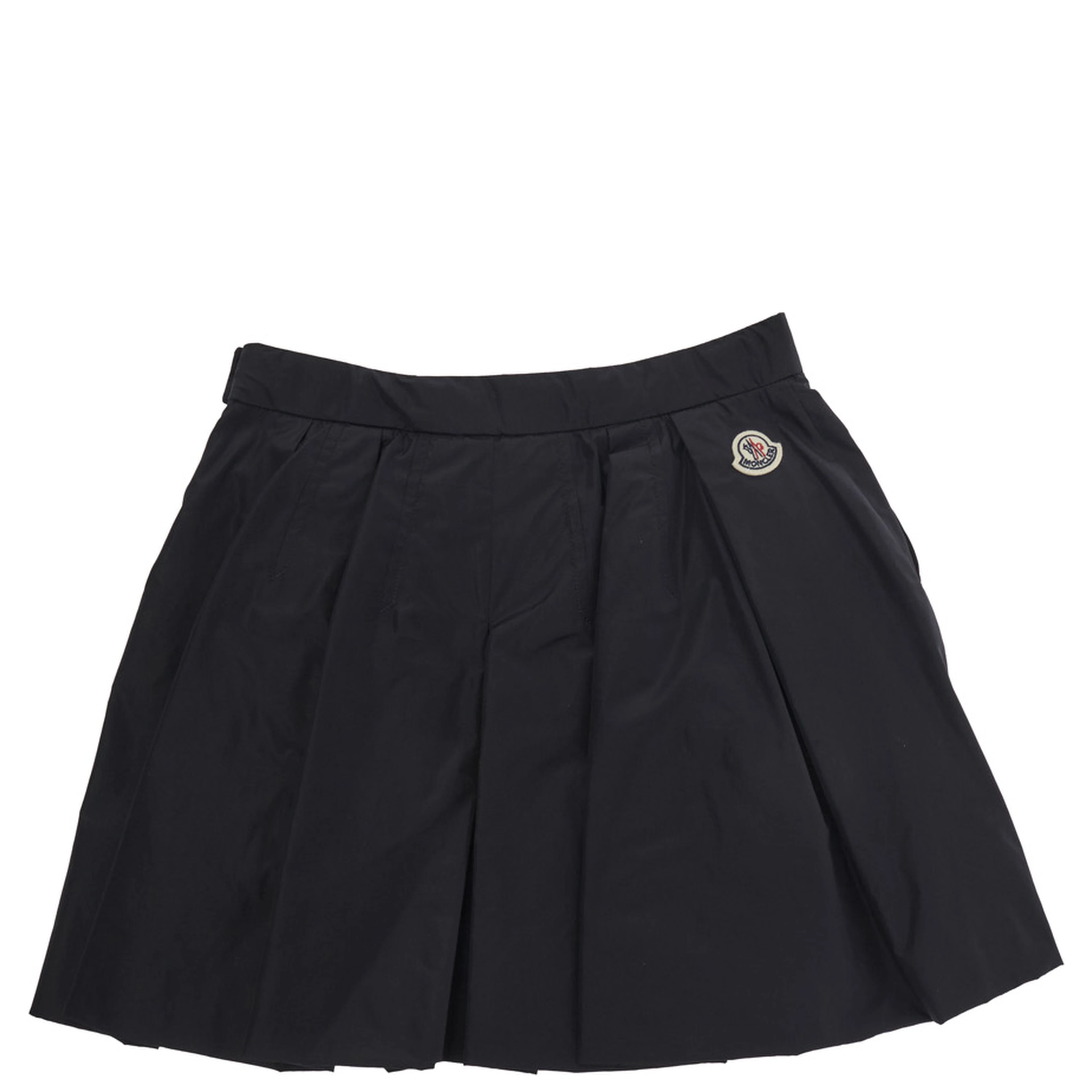 Blue Shorts with Off-Center Closure and Logo Patch on the Back in Tech Fabric for Girls