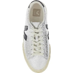 Sneaker Campo with Contrast Heel with Lettering Logo and Logo Patch on the Side in Metallic Leather Unisex