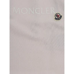 Crew Neck Romper with Logo Lettering and Logo Patch on the Front in Baby Pink Stretch Cotton