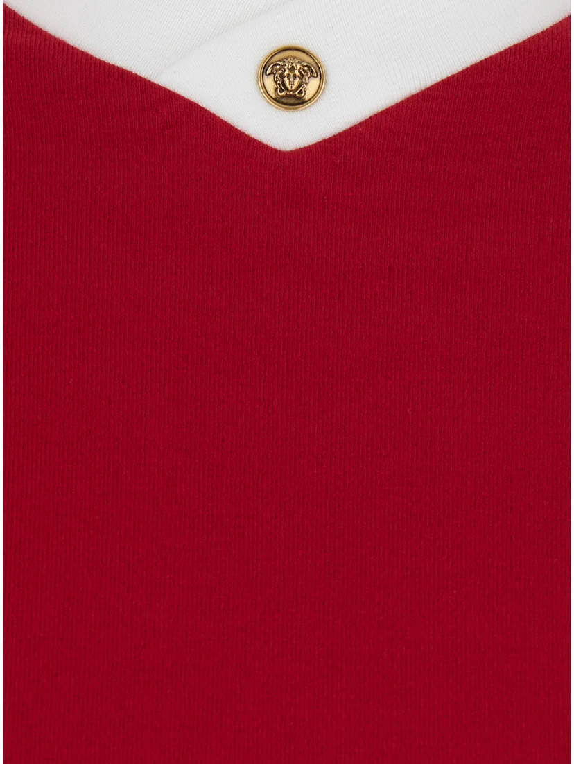 TSHIRT - Red - Logo Print T-Shirt on the Front - Cotton - Men