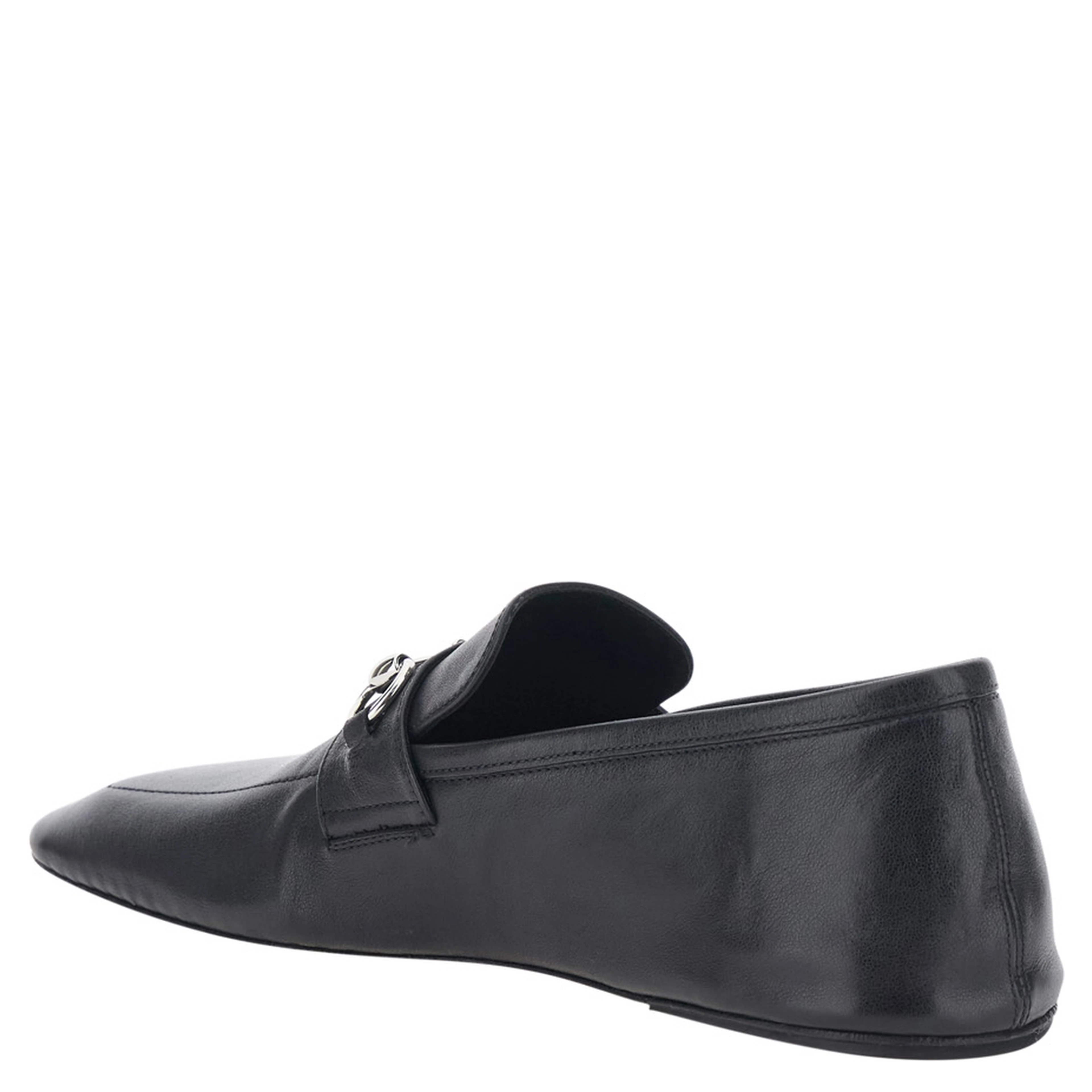 Edgar Black Loafers with Semi-Square Toe and Horsebit on the Front in Smooth Leather for Men
