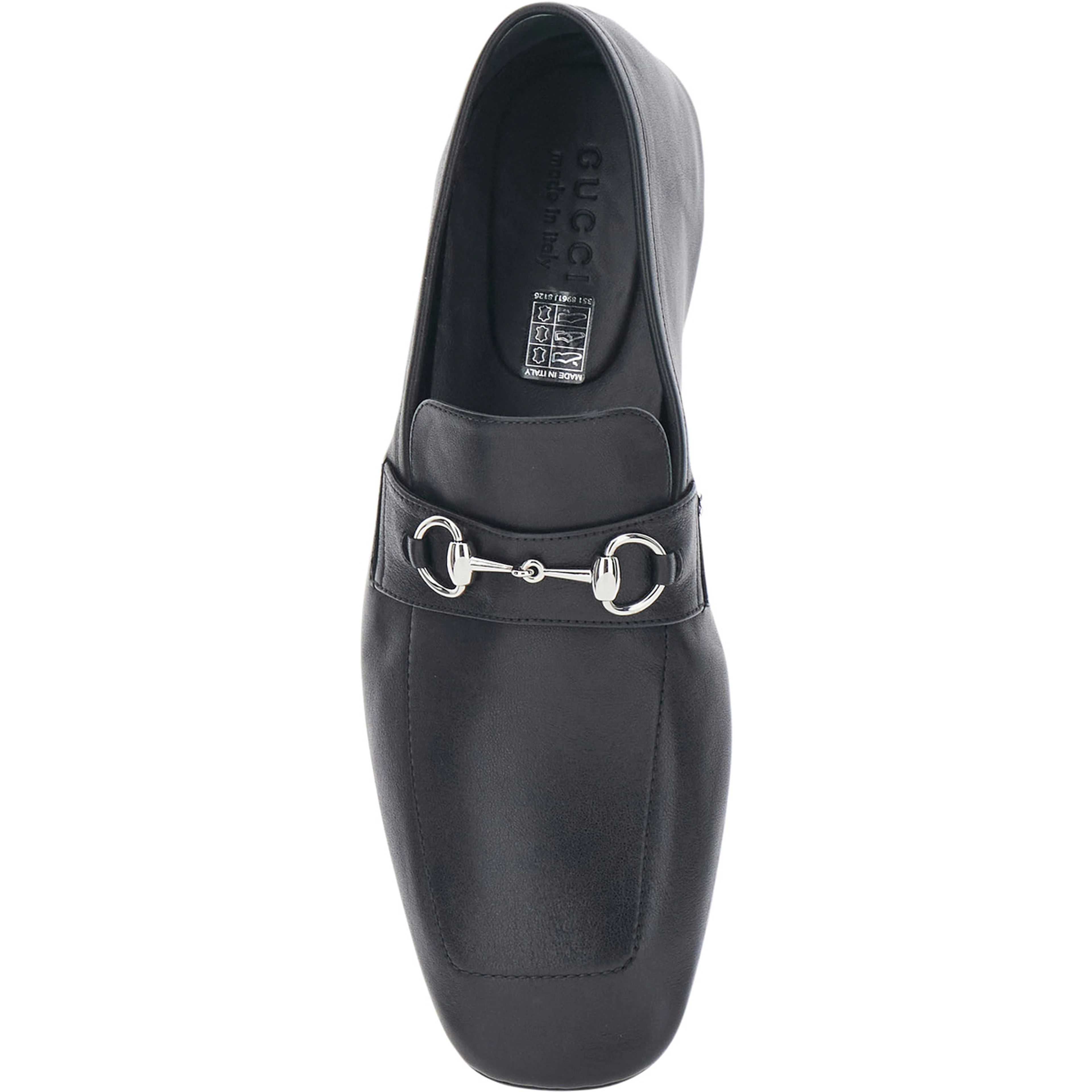 Edgar Black Loafers with Semi-Square Toe and Horsebit on the Front in Smooth Leather for Men
